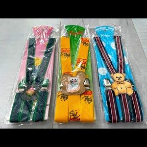3 pcs for $6 Kids Suspenders-New Unisex Different Colours & Designs-Pkg 3